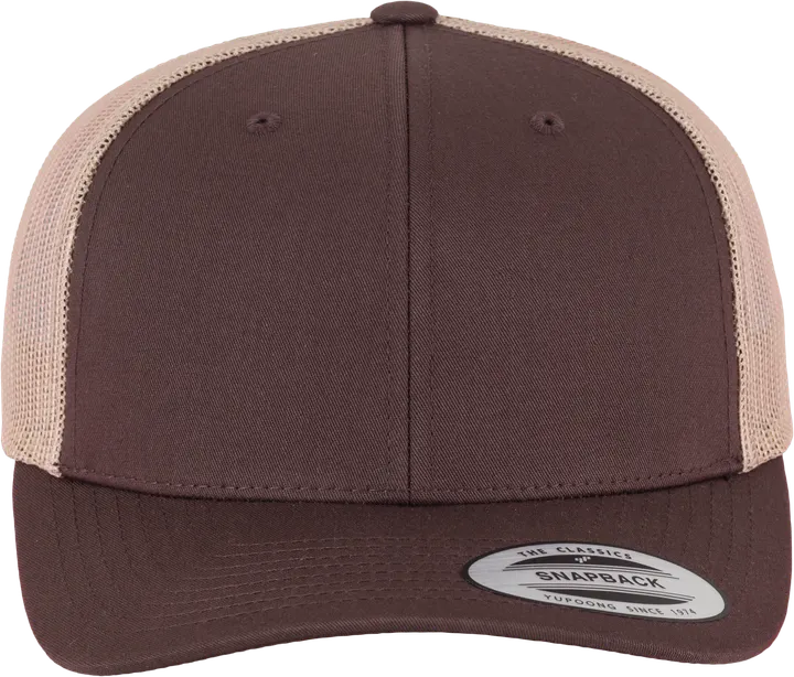 Casquette retro trucker bicolore BROWN / KHAKI