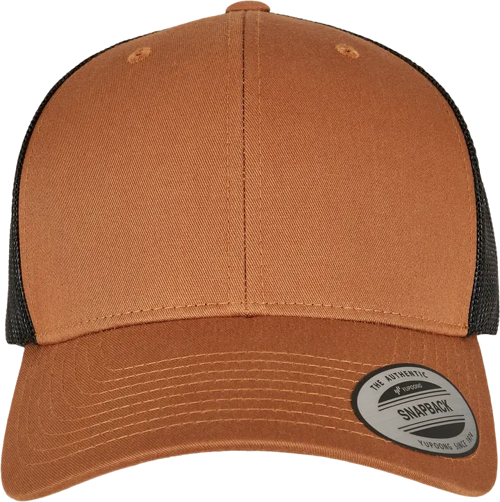 Casquette retro trucker bicolore Caramel / Black