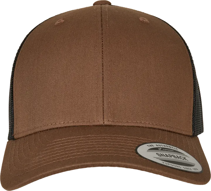 Casquette retro trucker bicolore Coyote Brown / Black