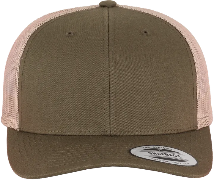 Casquette retro trucker bicolore Mossgreen / Khaki
