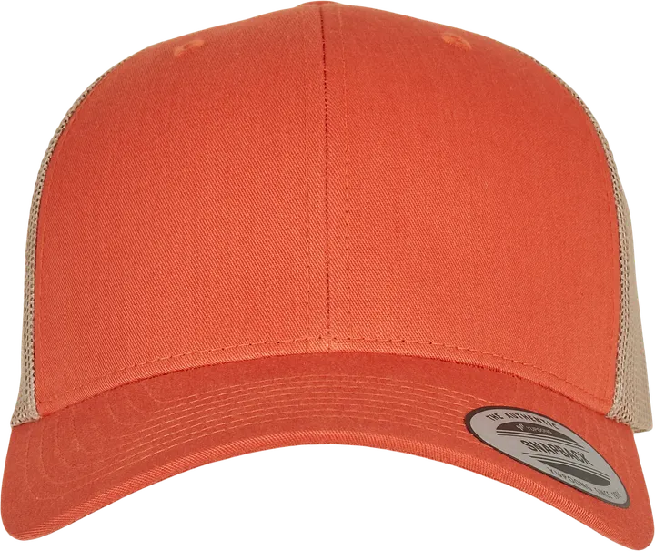 Casquette retro trucker bicolore Rustic Orange / Khaki