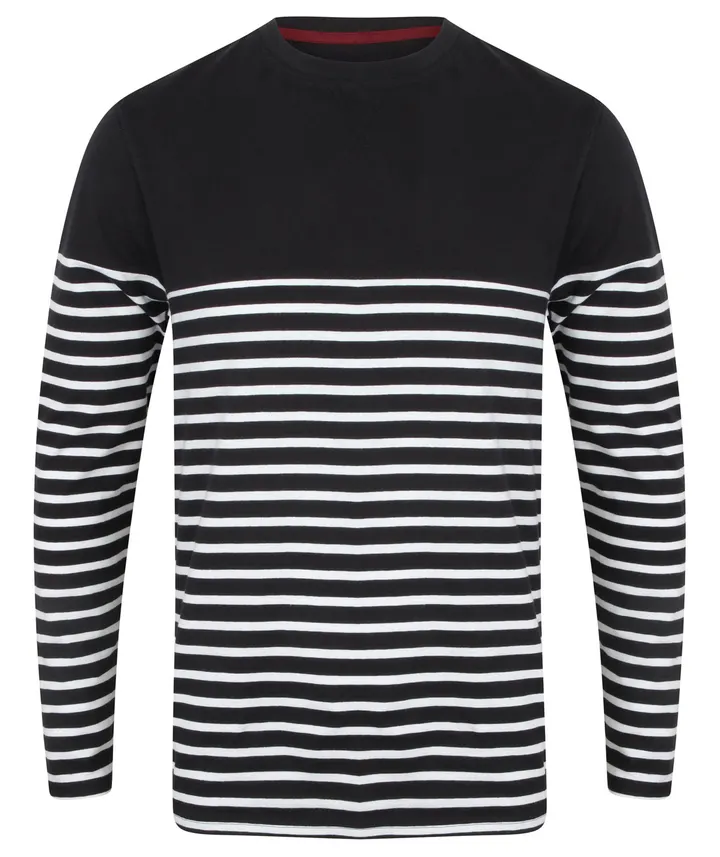 Matrosen-T-Shirt mit langen Ärmeln Navy / White