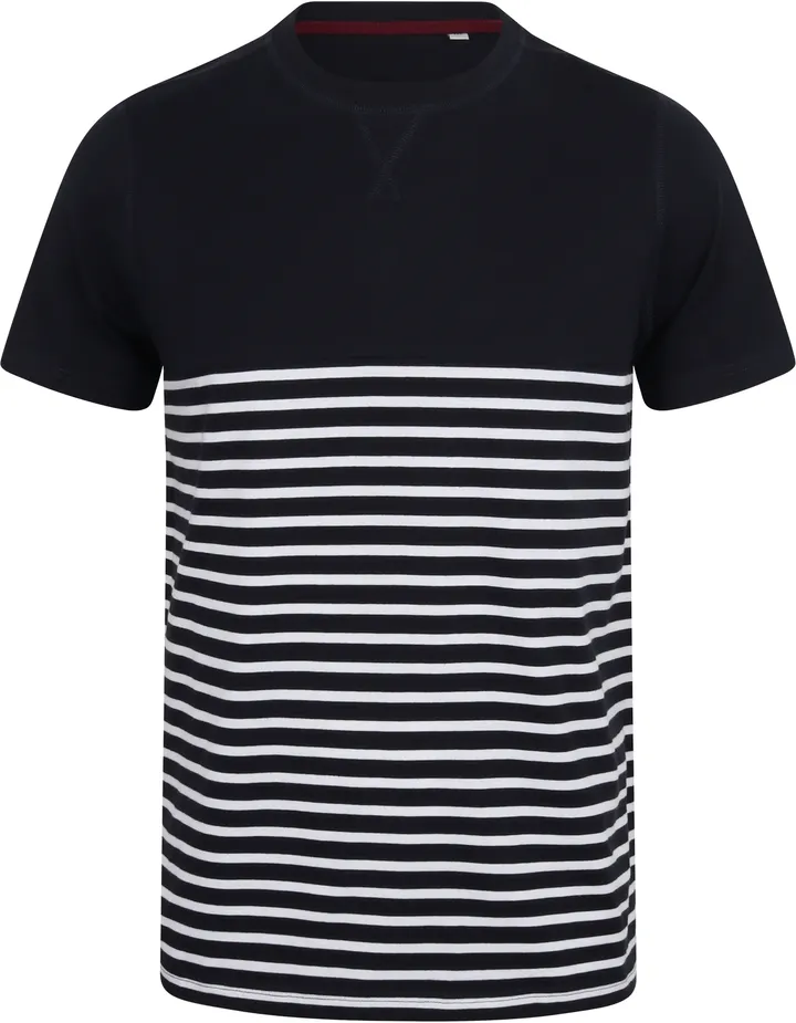 Breton t-shirt, kurzärmelig Navy / White