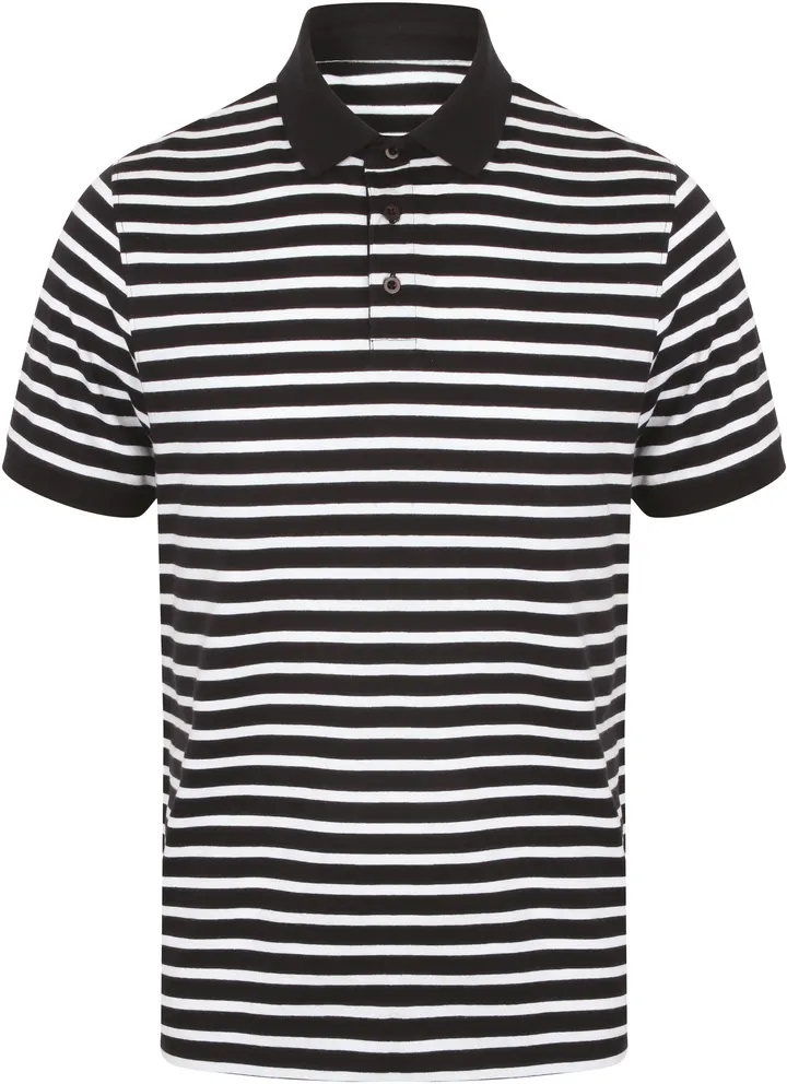 Gestreiftes Jersey-Polohemd Navy / White