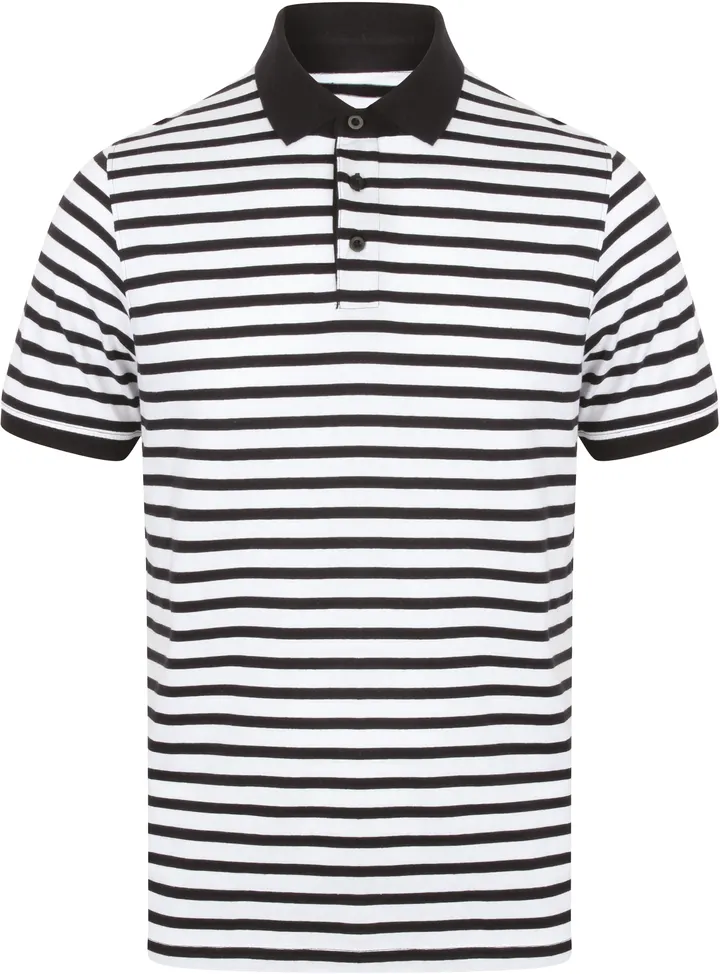 Gestreiftes Jersey-Polohemd White / Navy