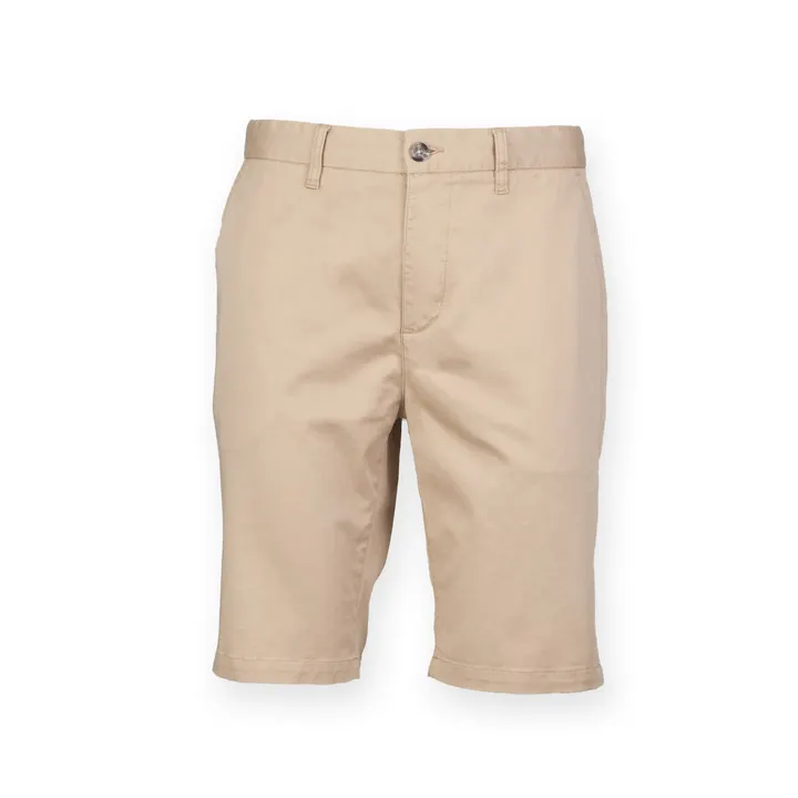 Herren Stretch Chino-Shorts Stone