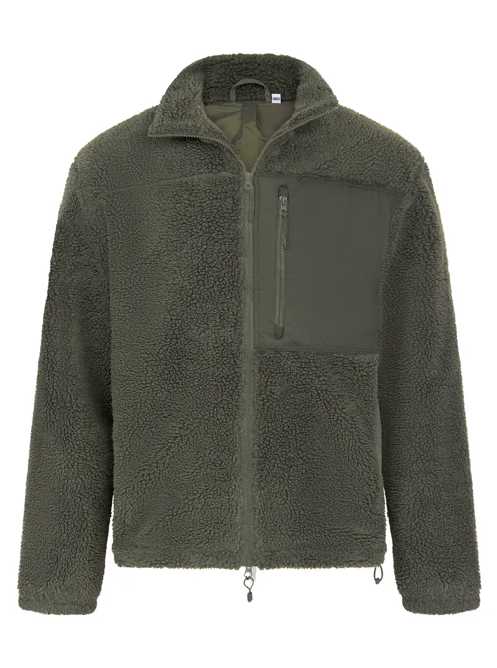 Polaire sherpa recyclée Dark Olive