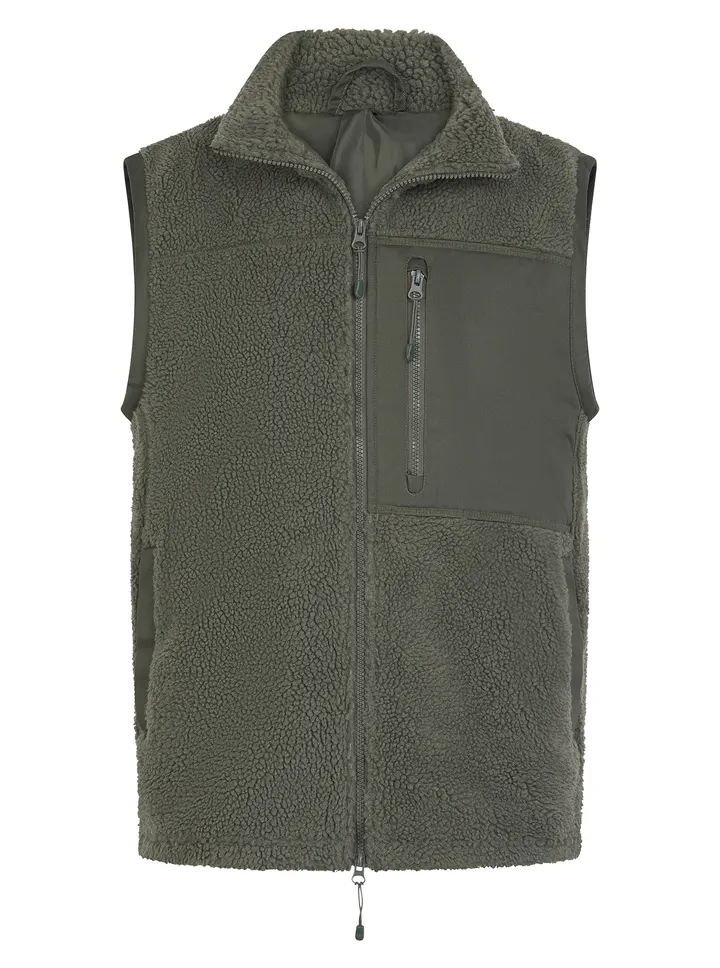 Gilet sherpa recyclé Dark Olive