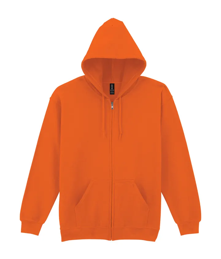 Heavy Blend™classic Fit Adult Full Zip Hooded Sweatshirt Safety Orange