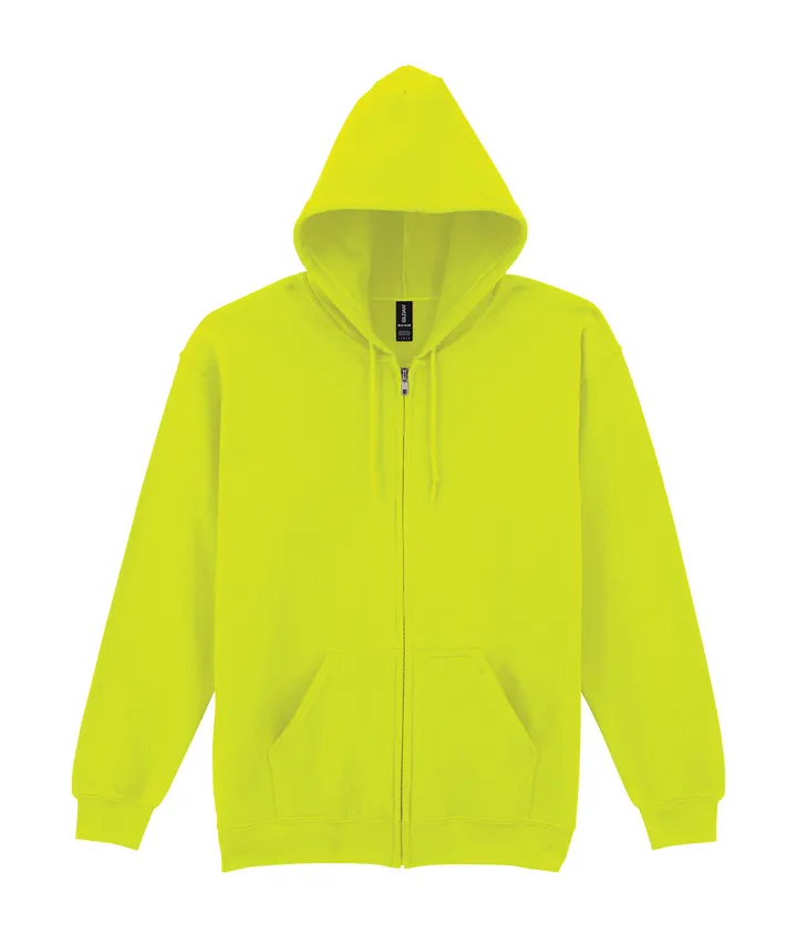 Heavy Blend™classic Fit Adult Full Zip Hooded Sweatshirt Safety Yellow