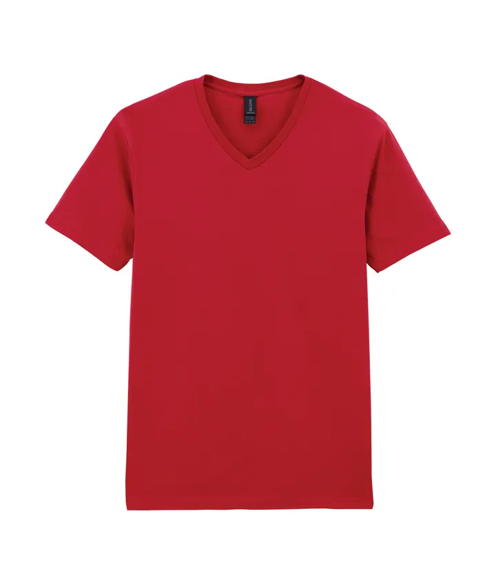 T-shirt homme col v Softstyle Cherry Red