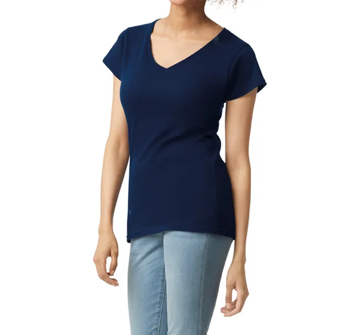 T-shirt femme col v Softstyle Navy