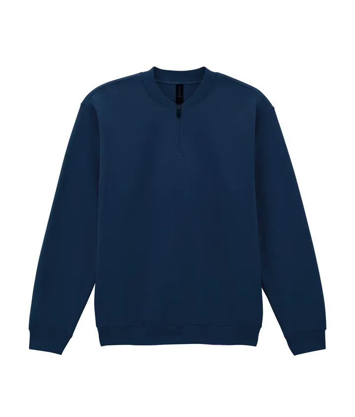 Sweatshirt aus Molton 1/4 Reißverschluss Navy