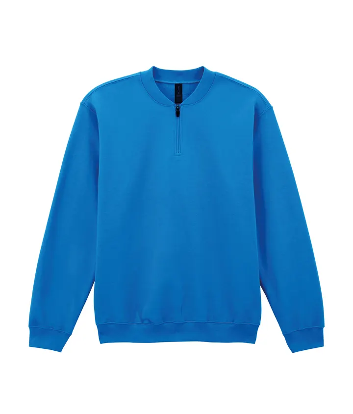 Sweatshirt aus Molton 1/4 Reißverschluss Royal