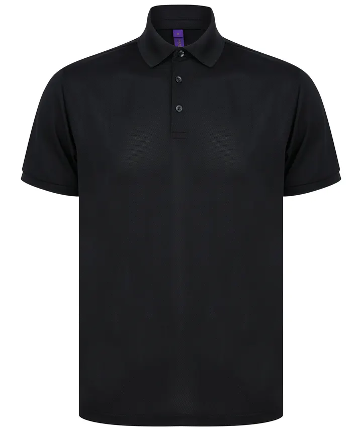 Polo homme polyester recyclé Black