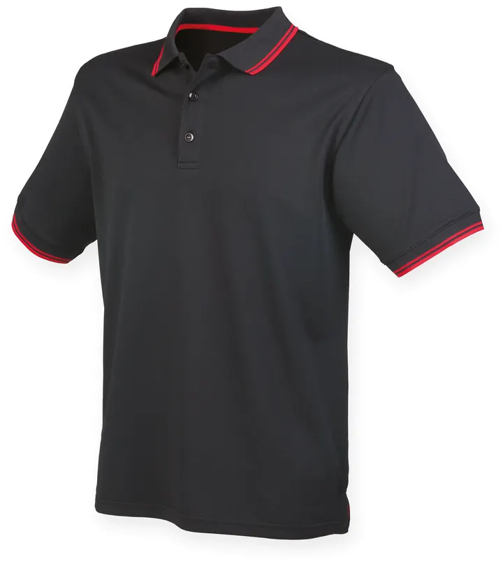 Polo Cool Plus avec liseré Black / Red