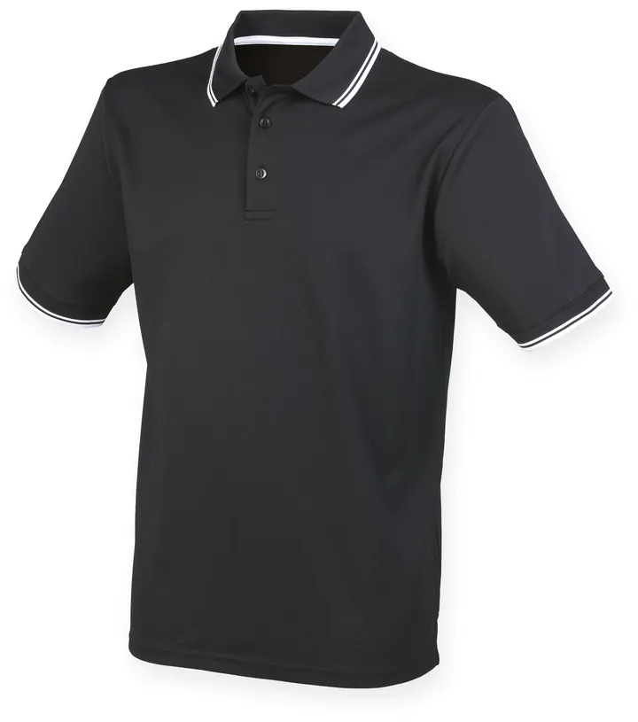 Polo Cool Plus avec liseré Black / White