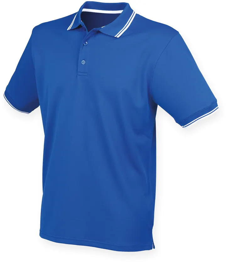 Polo Cool Plus avec liseré Royal / White