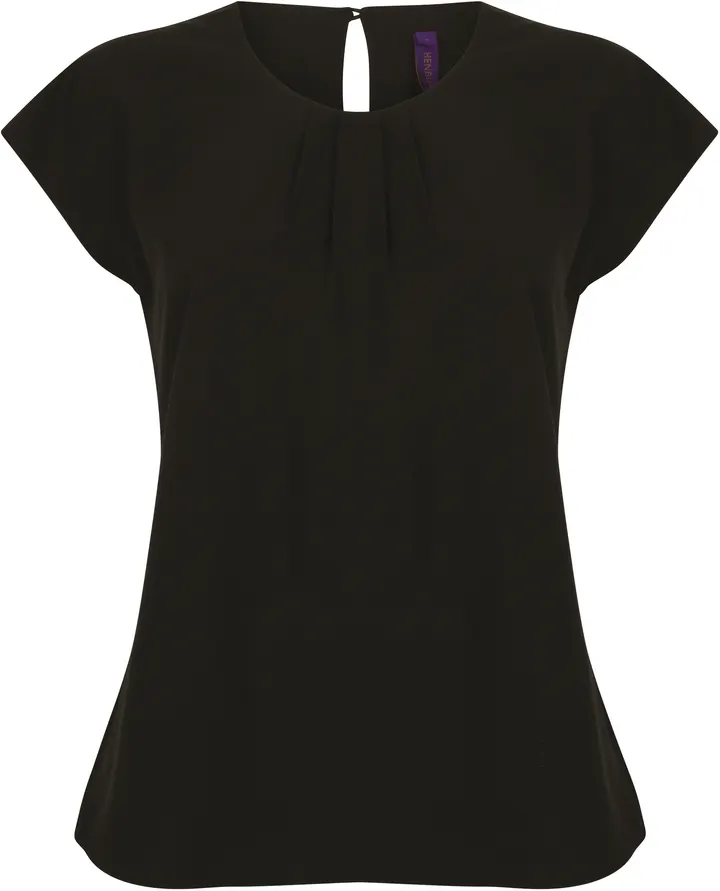 Ladies' pleat front blouse Black