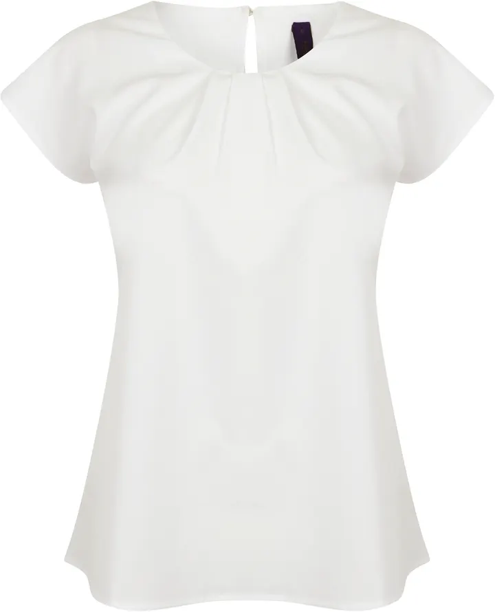 Ladies' pleat front blouse White