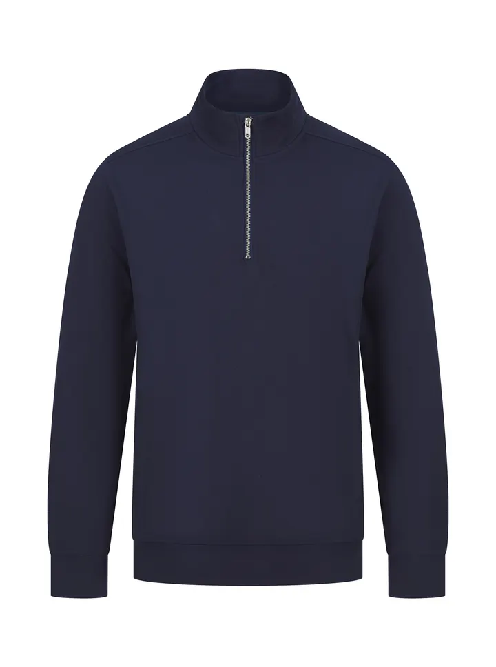 Sweat-shirt col zippé unisexe Navy