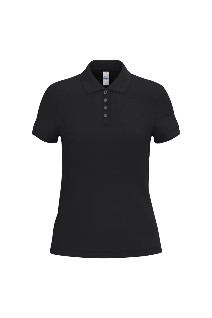 Damen Piqué-Poloshirt Ideal Black
