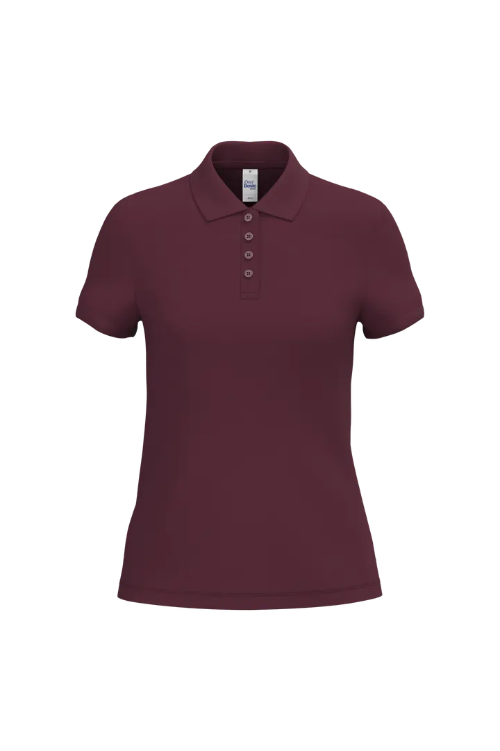 Damen Piqué-Poloshirt Ideal Burgundy