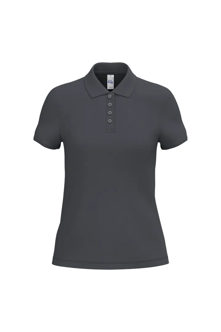 Damen Piqué-Poloshirt Ideal Dark Grey