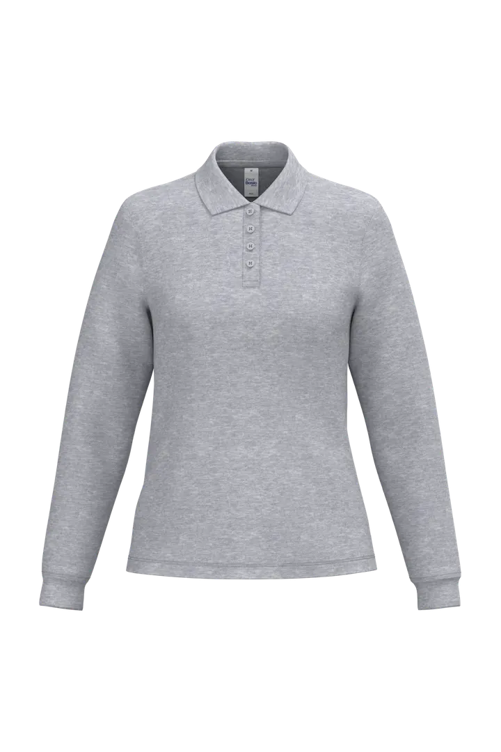LSL Damen Piqué-Poloshirt Ideal Oxford Grey