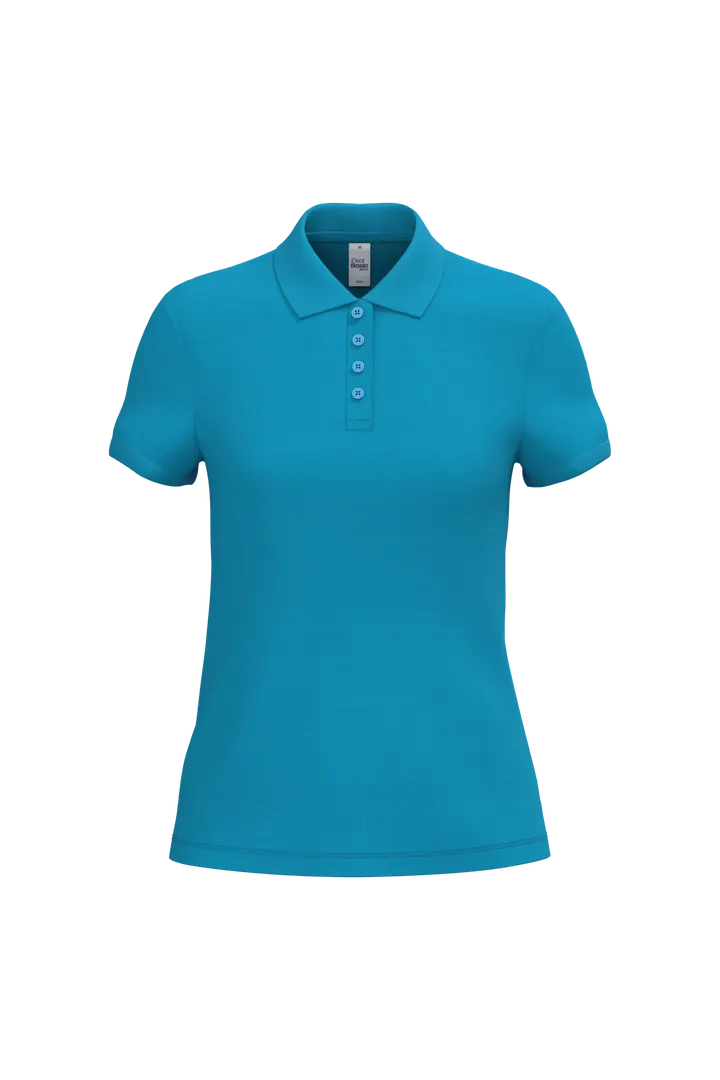 Polo piqué femme Ideal Atoll Blue