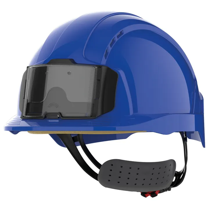 EVOLite® Sicherheitshelm mit Kartenhalter, belüftet, Zahnstangenspannung Blue