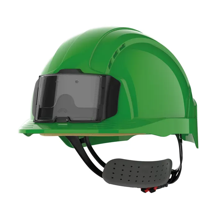 EVOLite® Sicherheitshelm mit Kartenhalter, belüftet, Zahnstangenspannung Green
