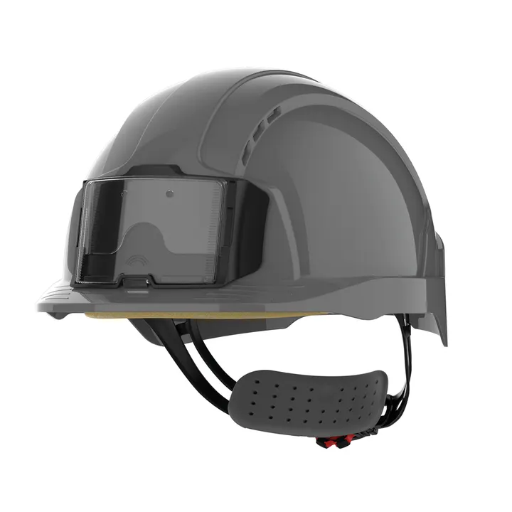 EVOLite® Sicherheitshelm mit Kartenhalter, belüftet, Zahnstangenspannung Grey