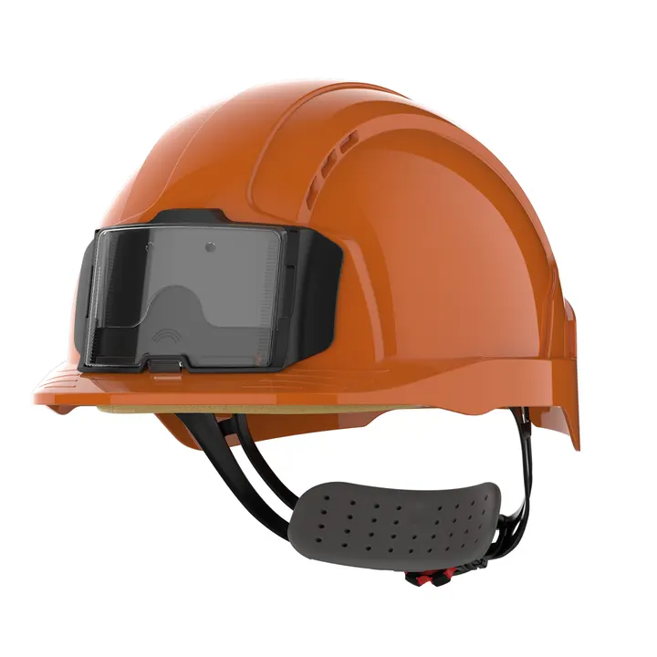 EVOLite® Sicherheitshelm mit Kartenhalter, belüftet, Zahnstangenspannung Orange
