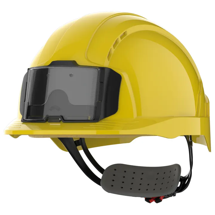 EVOLite® Sicherheitshelm mit Kartenhalter, belüftet, Zahnstangenspannung Yellow