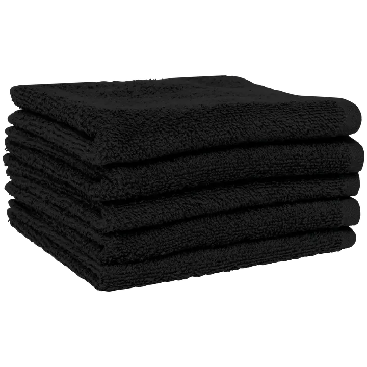 Serviettes d'invité 30 x 30 cm - Lot de 5 serviettes Black