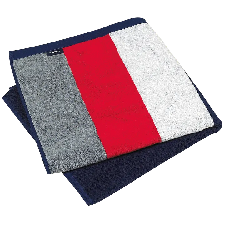 Strandtuch gestreift Grey/Red/White/Navy