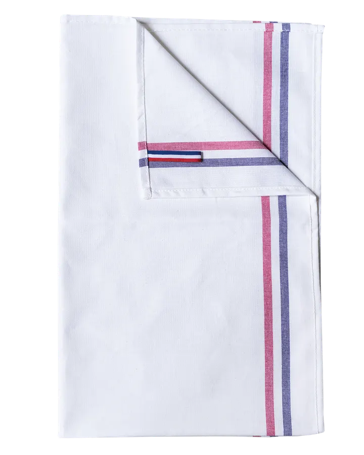 Spültuch, zwei Streifen „Origine France garantie“ White