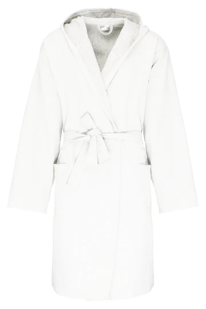 Bademantel mit Kapuze Bio White