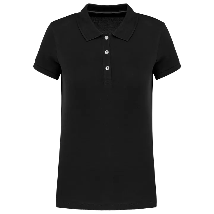 Damen-Kurzarm-Polohemd Supima® Black