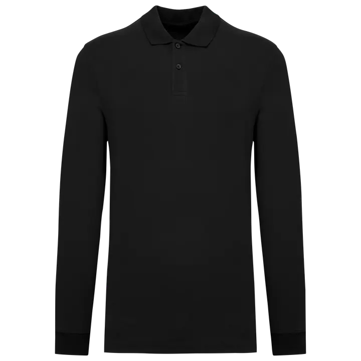 Polo piqué manches longues Bio180 homme Black