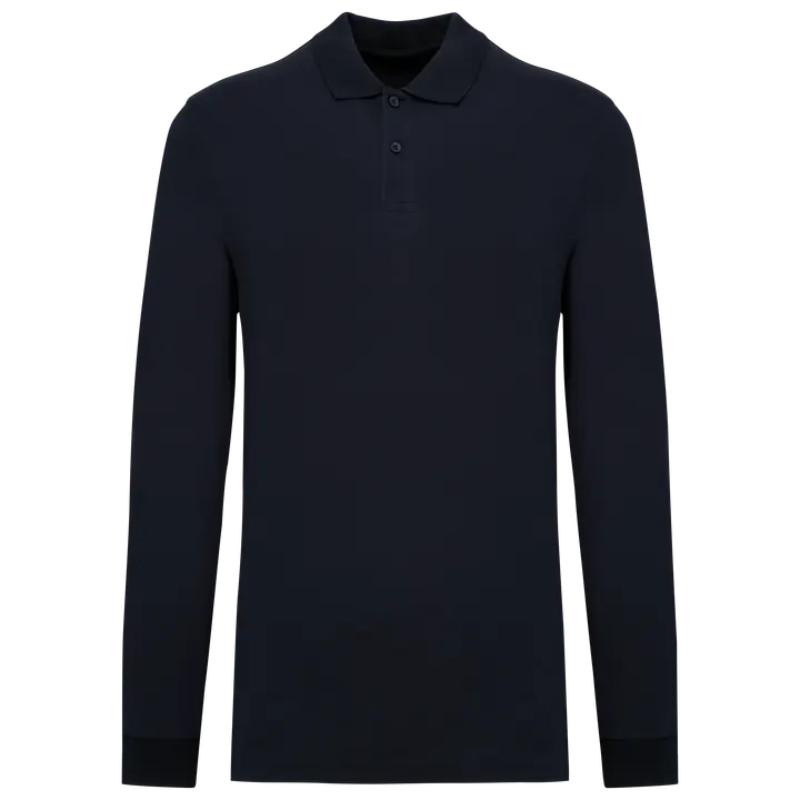 Polo piqué manches longues Bio180 homme Navy
