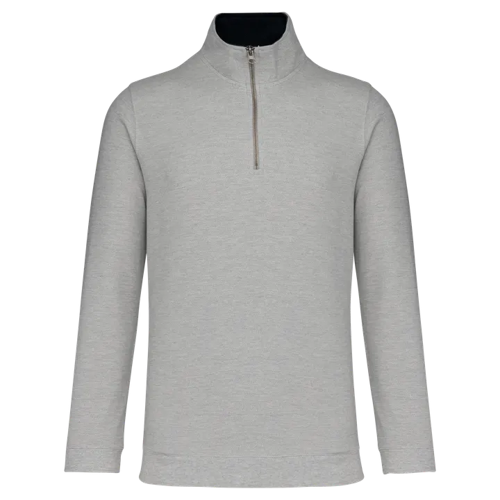 Trucker > Zip Neck Sweat-Shirt Grey Heather / Navy
