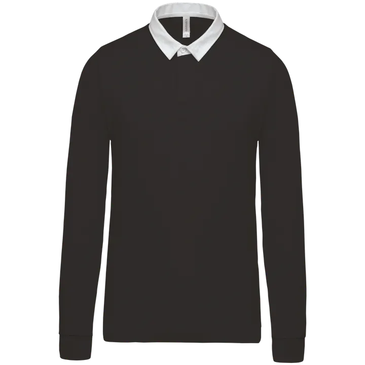 Rugby-Polohemd Black / White