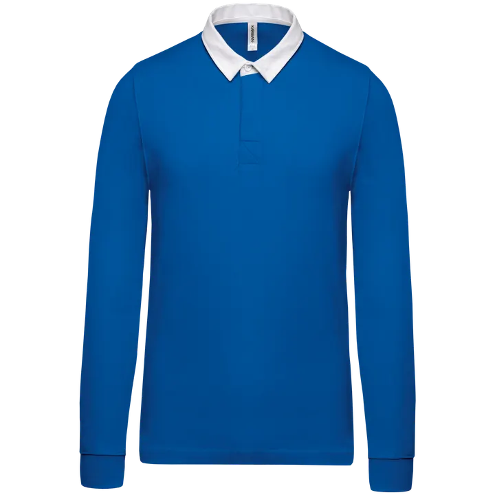 Rugby-Polohemd Light Royal Blue / White
