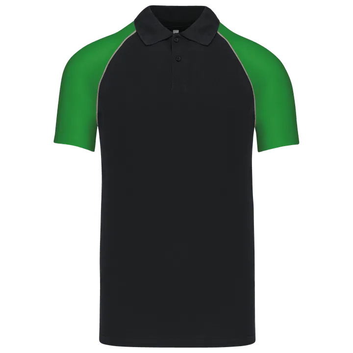 Baseball > Kurzarm Poloshirt Black / Green