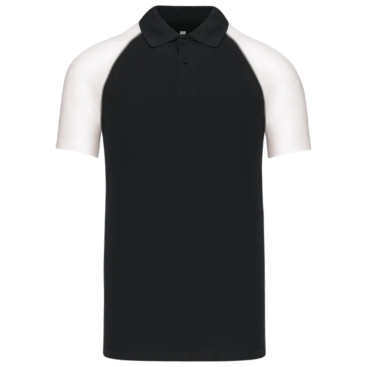 Baseball > Kurzarm Poloshirt Black / White