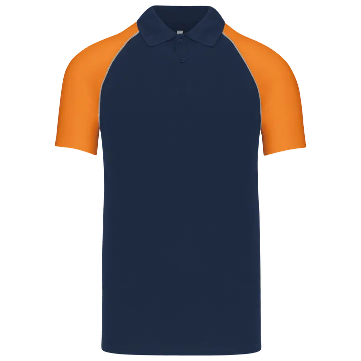 Baseball > Kurzarm Poloshirt Navy / Orange