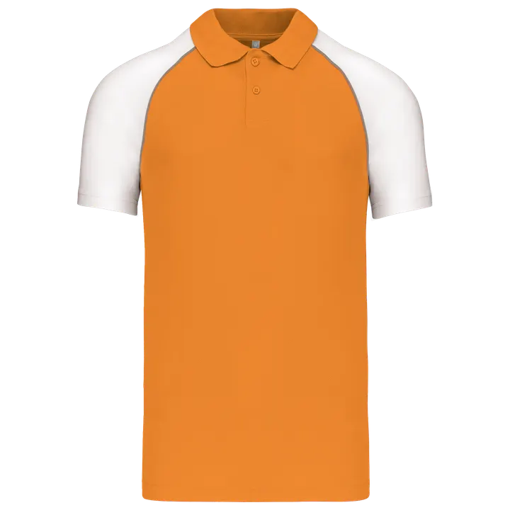 Baseball > Kurzarm Poloshirt Orange / White