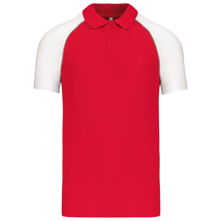 Baseball > Kurzarm Poloshirt Red / White